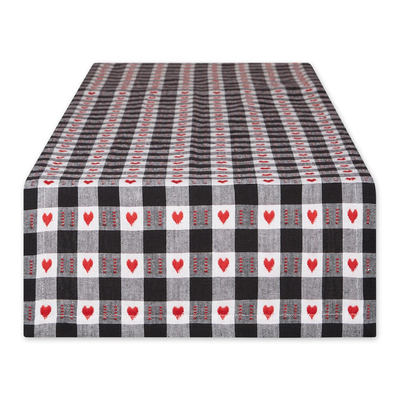 DII® 72" Hearts Dobby Check Table Runner